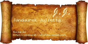 Jandaurek Julietta névjegykártya